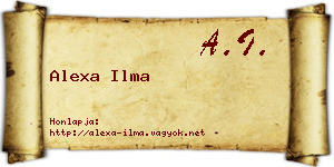 Alexa Ilma névjegykártya